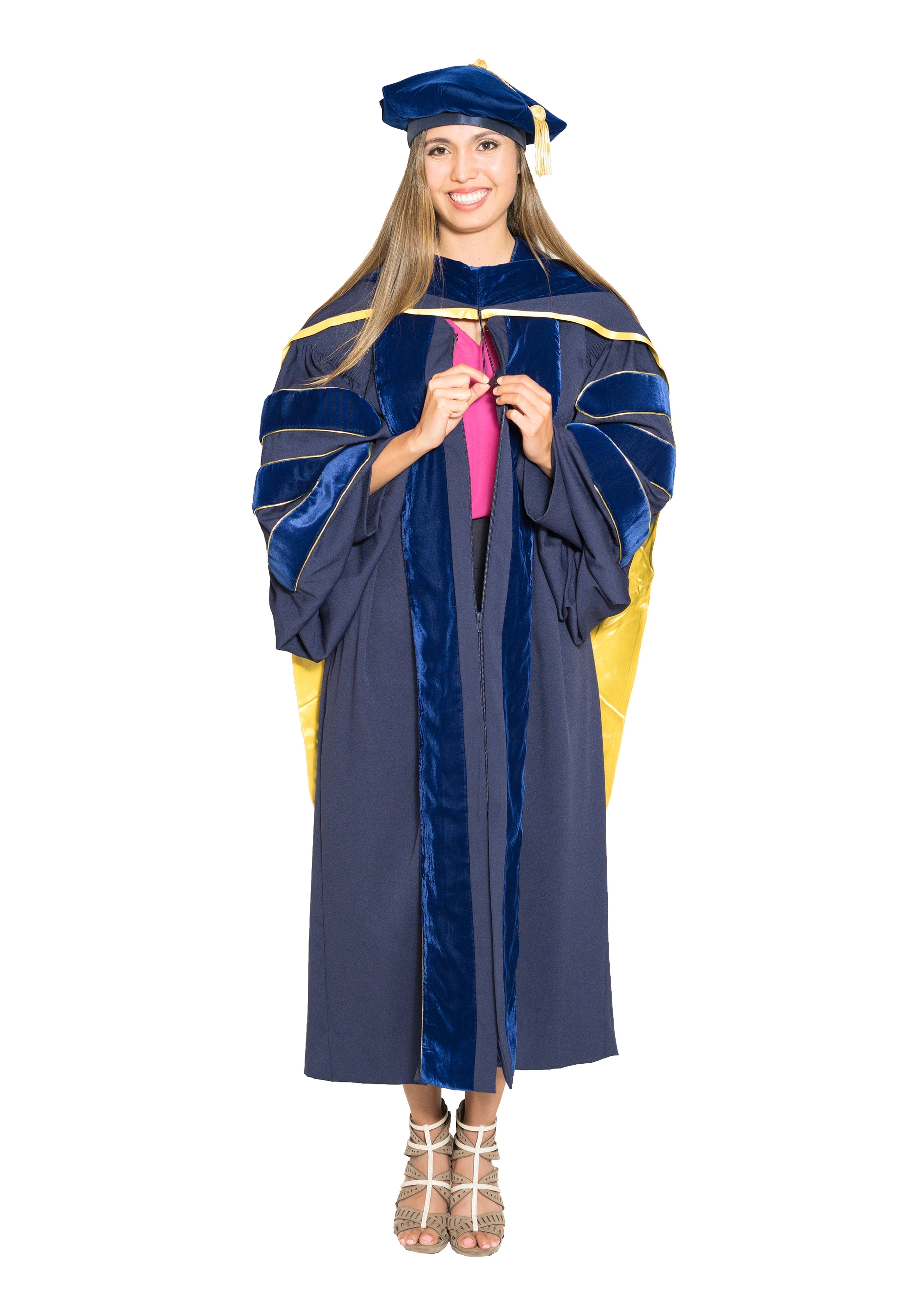Doctoral Cap and Gown with Golden Tassel for PhD Graduates Faculty Common  Unisex | eBay